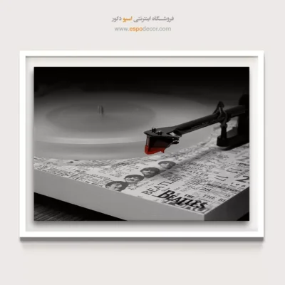 تابلو موسیقی سیاه و سفید - بیتلز – تابلو سیاه و سفید - اسپو دکور