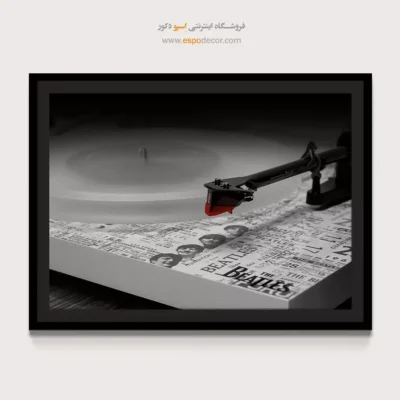 تابلو موسیقی سیاه و سفید - بیتلز – تابلو سیاه و سفید - اسپو دکور