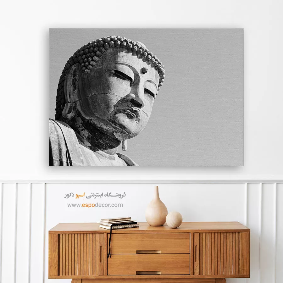 تابلو بودا سیاه و سفید - آرامش بودا – تابلو سیاه و سفید - اسپو دکور
