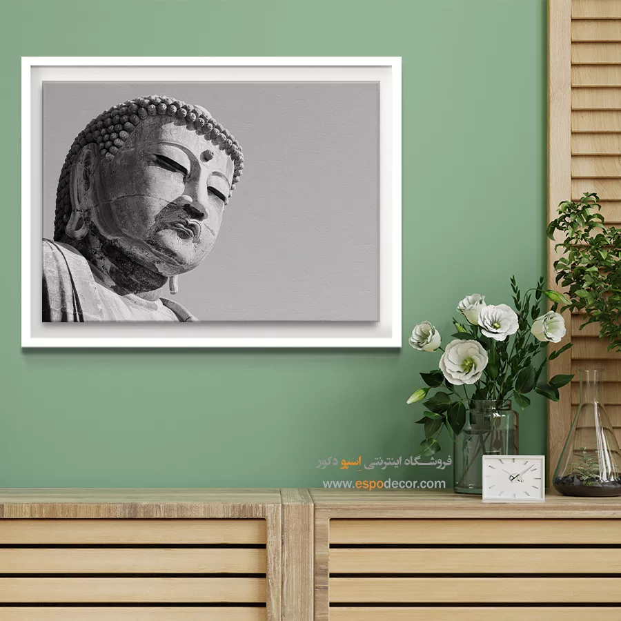 تابلو بودا سیاه و سفید - آرامش بودا – تابلو سیاه و سفید - اسپو دکور