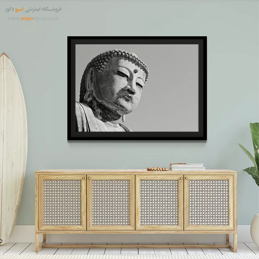 تابلو بودا سیاه و سفید - آرامش بودا – تابلو سیاه و سفید - اسپو دکور