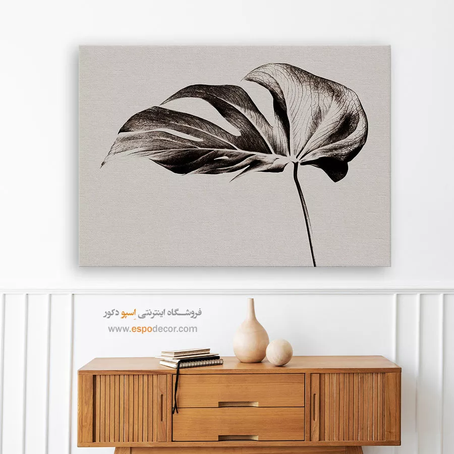 تابلو برای دکوراسیون بوتیک - مونسترا – تابلو سیاه و سفید - اسپو دکور
