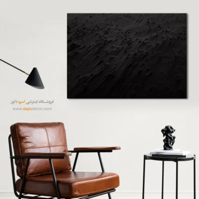 تابلو مدرن سیاه و سفید لوکس - بافت سیاه بیابان – تابلو سیاه و سفید - اسپو دکور