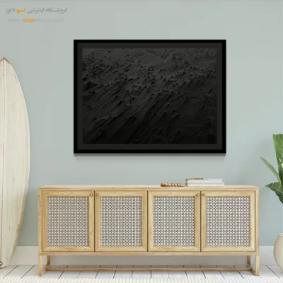 تابلو مدرن سیاه و سفید لوکس - بافت سیاه بیابان – تابلو سیاه و سفید - اسپو دکور