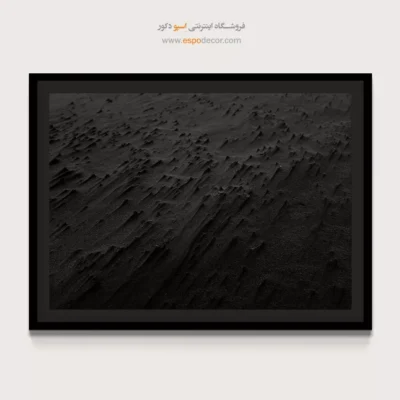 تابلو مدرن سیاه و سفید لوکس - بافت سیاه بیابان – تابلو سیاه و سفید - اسپو دکور