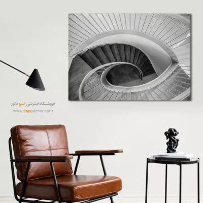 تابلو دیواری سیاه و سفید لوکس برای اتاق خواب - حلزون سفید – تابلو سیاه و سفید - اسپو دکور