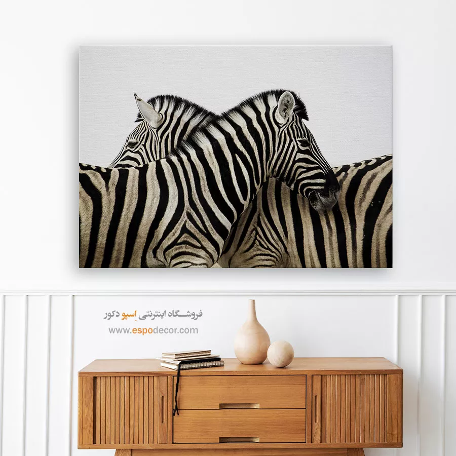 خرید تابلو سیاه و سفید برای دکور مینیمال - راه راه – تابلو سیاه و سفید - اسپو دکور