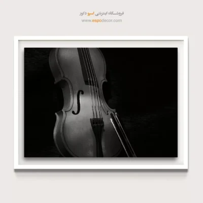هدیه برای موسیقیدان - ویولن در سکوت – تابلو سیاه و سفید - اسپو دکور
