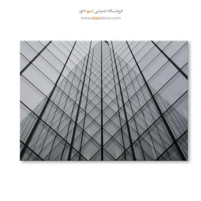 دکوراسیون دفتر کار مدرن - هرم شیشهای – تابلو سیاه و سفید - اسپو دکور