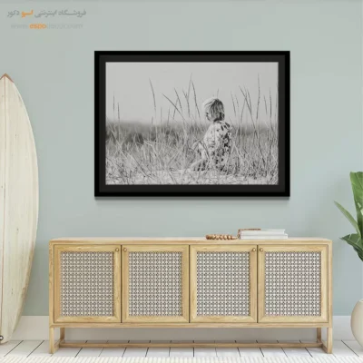 تابلو دکوراسیون اتاق کودک - میان علف‌ها – تابلو سیاه و سفید - اسپو دکور