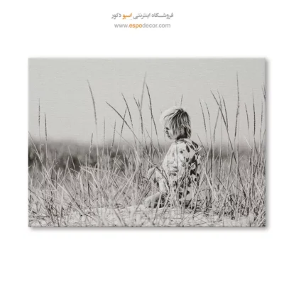 تابلو دکوراسیون اتاق کودک - میان علف‌ها – تابلو سیاه و سفید - اسپو دکور