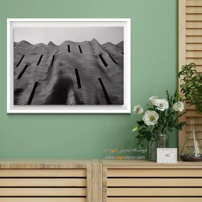 خرید تابلو مینیمال و هندسی - دیوار موج‌دار – تابلو سیاه و سفید - اسپو دکور