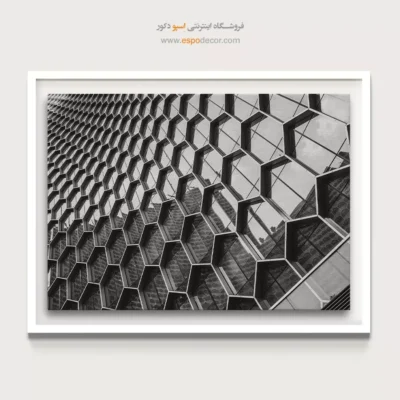 دکوراسیون دفتر مهندسی - هندسه کندو – تابلو سیاه و سفید - اسپو دکور