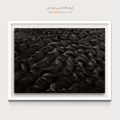 تابلو برای دکوراسیون آبستره - موج شنی – تابلو سیاه و سفید - اسپو دکور