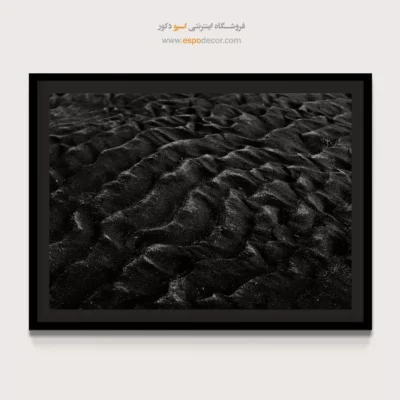 تابلو برای دکوراسیون آبستره - موج شنی – تابلو سیاه و سفید - اسپو دکور