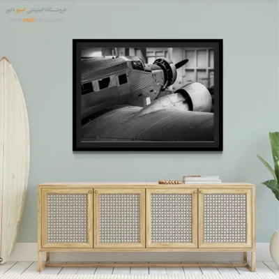 تابلو دکوراسیون آرایشگاه مردانه - بافت فلزی – تابلو سیاه و سفید - اسپو دکور