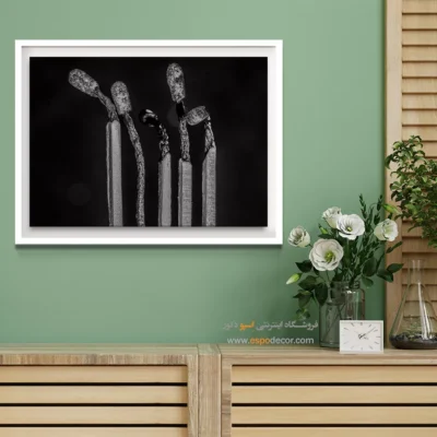 تابلو دیواری سیاه و سفید مفهومی - سوخته – تابلو سیاه و سفید - اسپو دکور