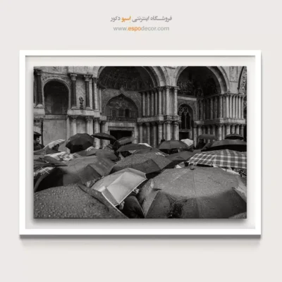 تابلو برای بالای کاناپه - رقص باران – تابلو سیاه و سفید - اسپو دکور