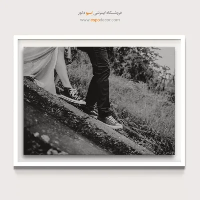 تابلو اتاق خواب عروس و داماد - همقدم – تابلو سیاه و سفید - اسپو دکور