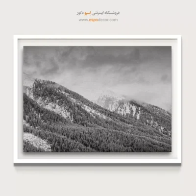 تابلو برای ویلا - آغوش مه – تابلو سیاه و سفید - اسپو دکور