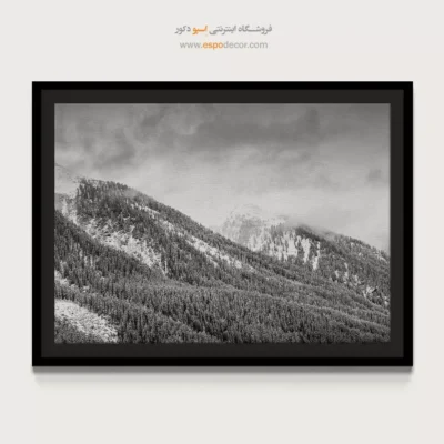 تابلو برای ویلا - آغوش مه – تابلو سیاه و سفید - اسپو دکور