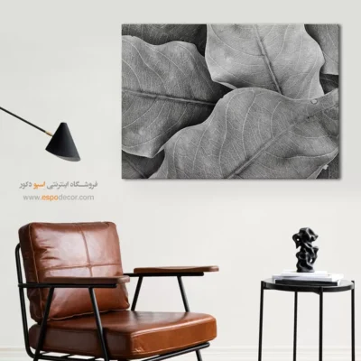 تابلو برای سالن ماساژ - نفس گیاه – تابلو سیاه و سفید - اسپو دکور