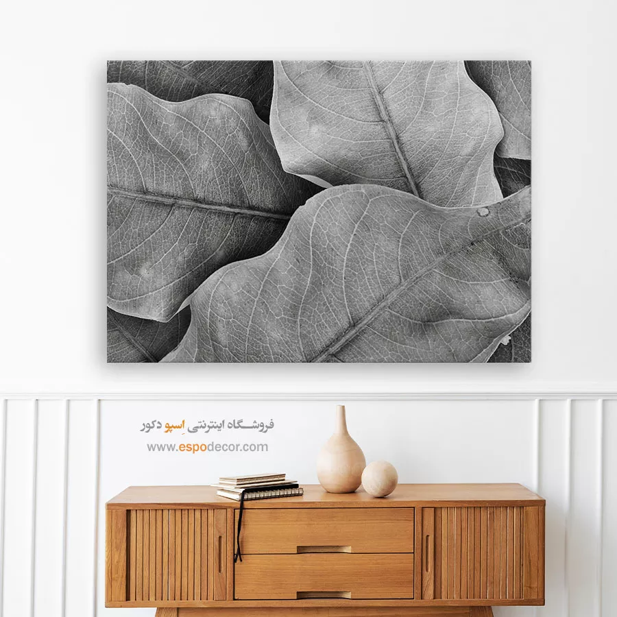 تابلو برای سالن ماساژ - نفس گیاه – تابلو سیاه و سفید - اسپو دکور