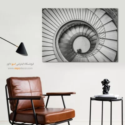 تابلو سیاه و سفید خاص - گرداب هندسی – تابلو سیاه و سفید - اسپو دکور