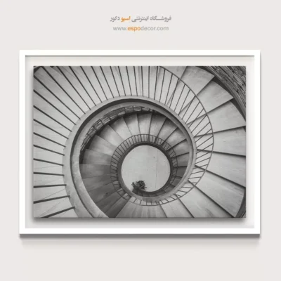 تابلو سیاه و سفید خاص - گرداب هندسی – تابلو سیاه و سفید - اسپو دکور