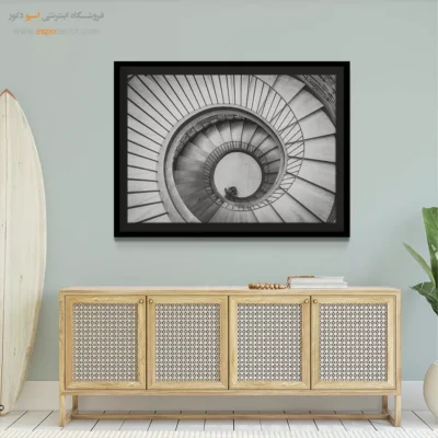 تابلو سیاه و سفید خاص - گرداب هندسی – تابلو سیاه و سفید - اسپو دکور