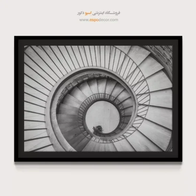 تابلو سیاه و سفید خاص - گرداب هندسی – تابلو سیاه و سفید - اسپو دکور