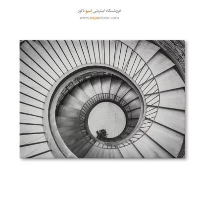 تابلو سیاه و سفید خاص - گرداب هندسی – تابلو سیاه و سفید - اسپو دکور