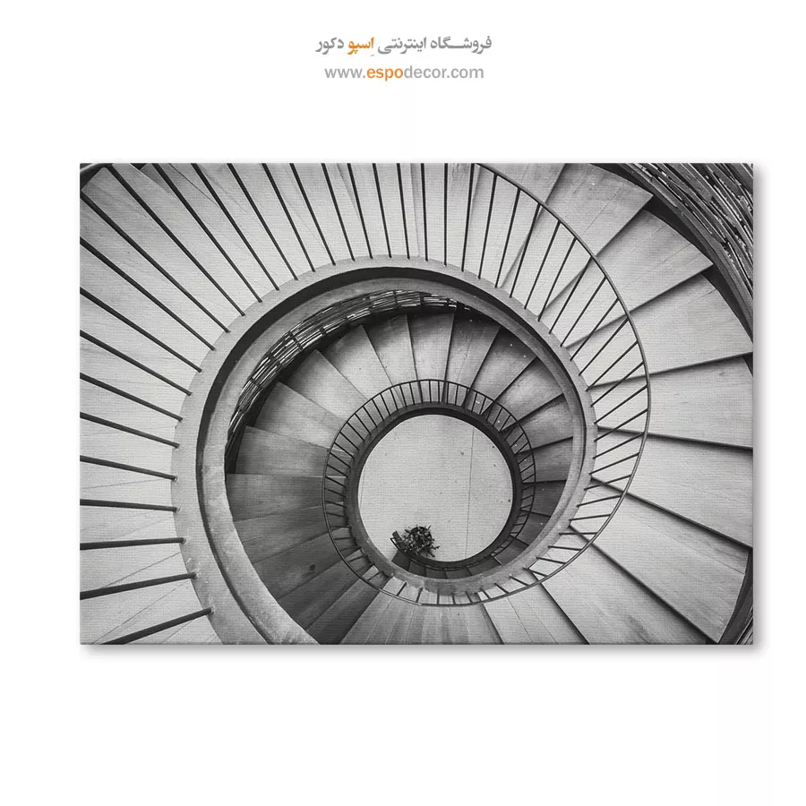 تابلو سیاه و سفید خاص - گرداب هندسی – تابلو سیاه و سفید - اسپو دکور