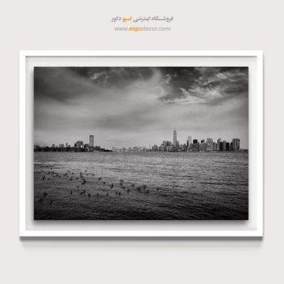 تابلو مناسب دفتر وکالت - افق منهتن – تابلو سیاه و سفید - اسپو دکور