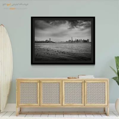 تابلو مناسب دفتر وکالت - افق منهتن – تابلو سیاه و سفید - اسپو دکور