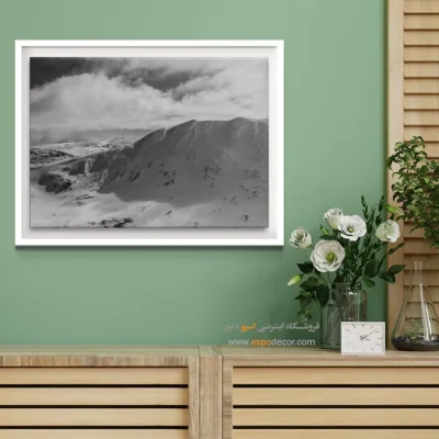 تابلو برای کلینیک - قله خاموش – تابلو سیاه و سفید - اسپو دکور