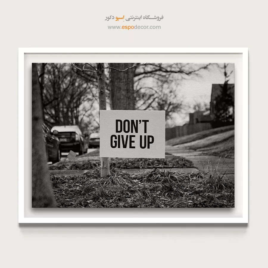 تابلو انگیزشی انگلیسی - امید در خیابان – تابلو سیاه و سفید - اسپو دکور