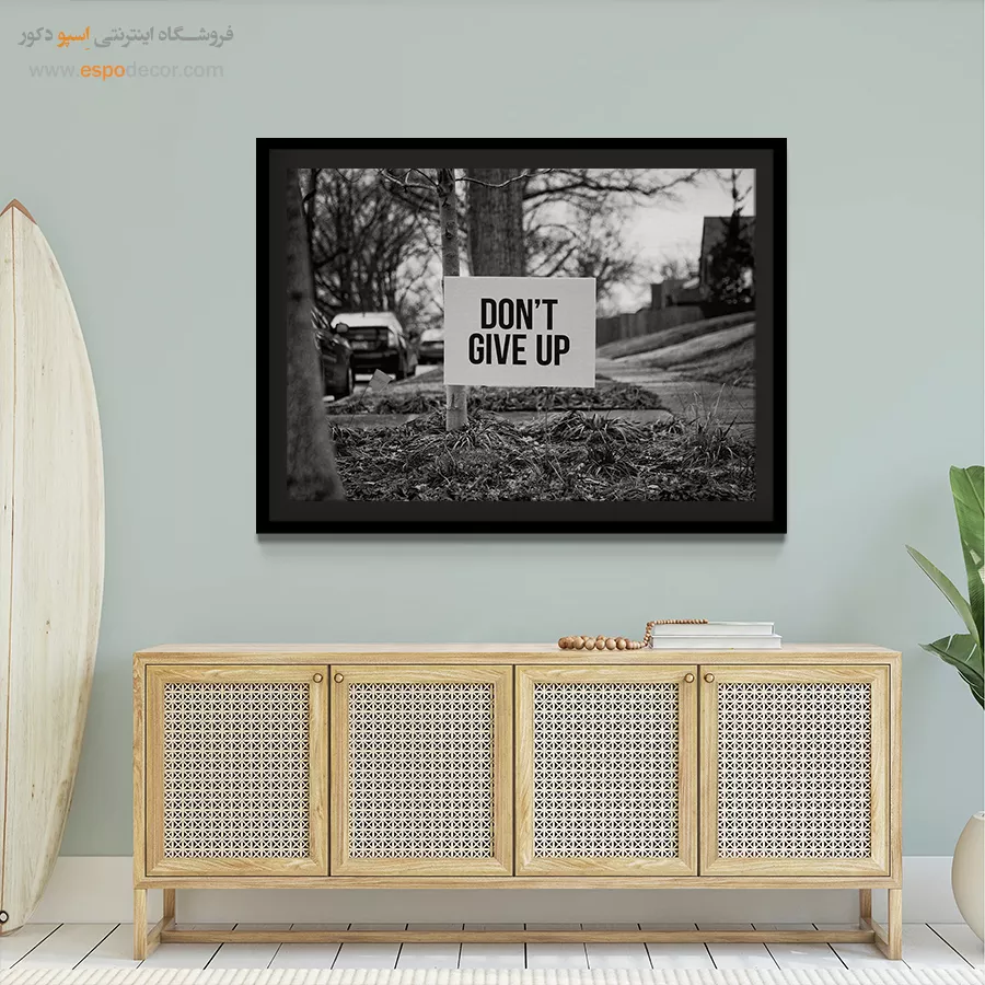 تابلو انگیزشی انگلیسی - امید در خیابان – تابلو سیاه و سفید - اسپو دکور