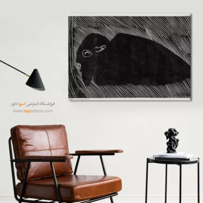 تابلو وینتیج - خواب زمستانی – تابلو سیاه و سفید - اسپو دکور