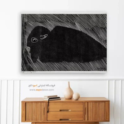 تابلو وینتیج - خواب زمستانی – تابلو سیاه و سفید - اسپو دکور