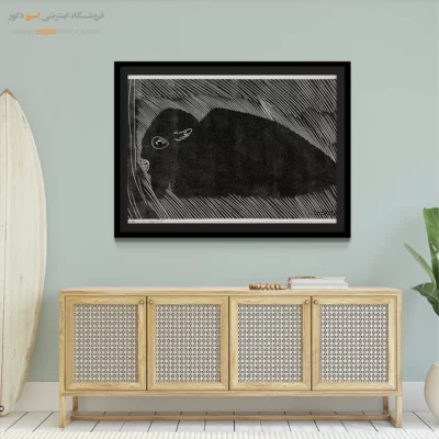 تابلو وینتیج - خواب زمستانی – تابلو سیاه و سفید - اسپو دکور