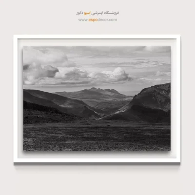 تابلو برای دکور پذیرایی بزرگ - سرزمین ابرها – تابلو سیاه و سفید - اسپو دکور