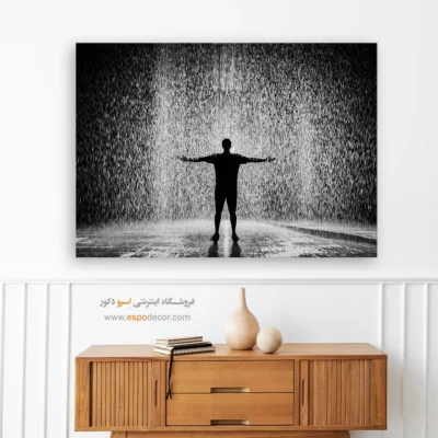 تابلو سیاه و سفید هنری - آغوش باران – تابلو سیاه و سفید - اسپو دکور