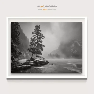 تابلو برای دکوراسیون مینیمال سفید - سکوت – تابلو سیاه و سفید - اسپو دکور
