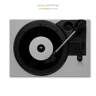 خرید تابلو اتاق موسیقی - نوستالژی وینیل – تابلو سیاه و سفید - اسپو دکور