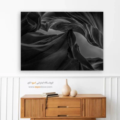 تابلو آنتلوپ کنیون - رقص سنگ – تابلو سیاه و سفید - اسپو دکور