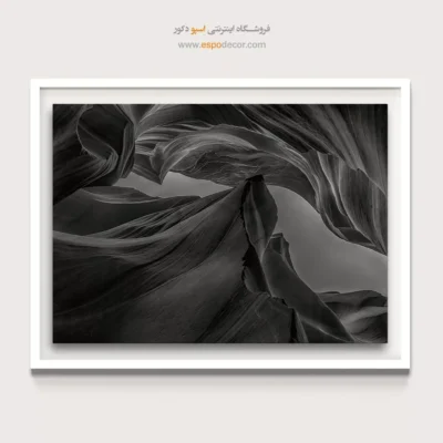 تابلو آنتلوپ کنیون - رقص سنگ – تابلو سیاه و سفید - اسپو دکور