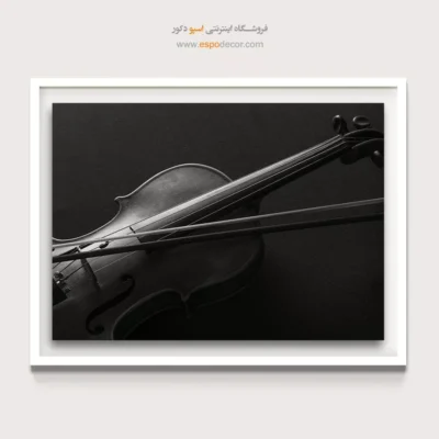 دکوراسیون آموزشگاه موسیقی - ویولن و آرشه – تابلو سیاه و سفید - اسپو دکور