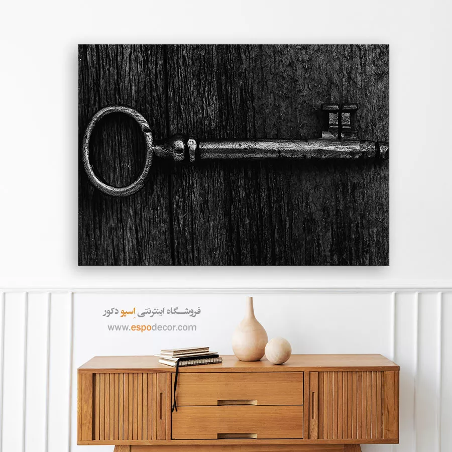 تابلو ورودی منزل - شاه کلید – تابلو سیاه و سفید - اسپو دکور