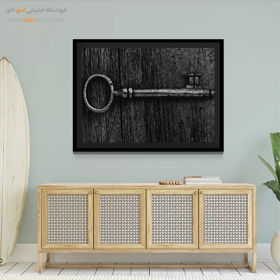 تابلو ورودی منزل - شاه کلید – تابلو سیاه و سفید - اسپو دکور